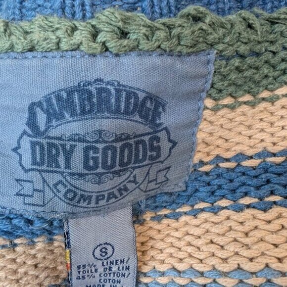 Cambridge Dry Goods Company Linen Blend Knit and Bead Cardigan Size Small - Picture 9 of 11